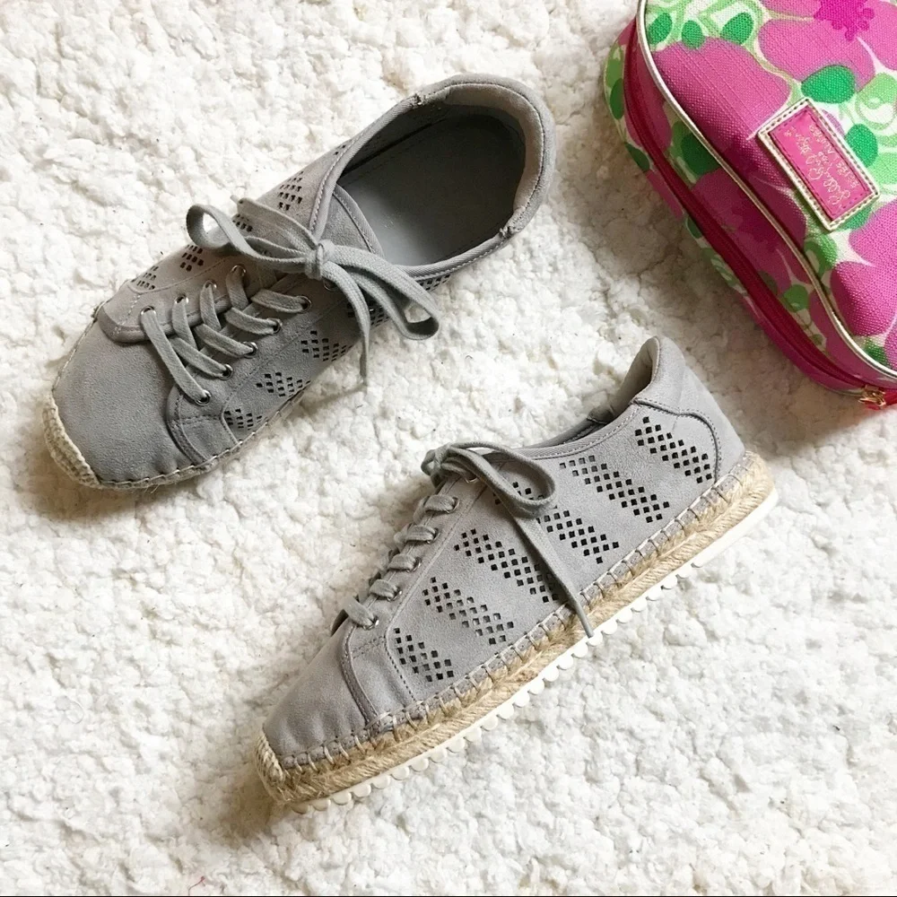 Marc Fisher Baila Perforated Fabric Espadrille Size 7.5